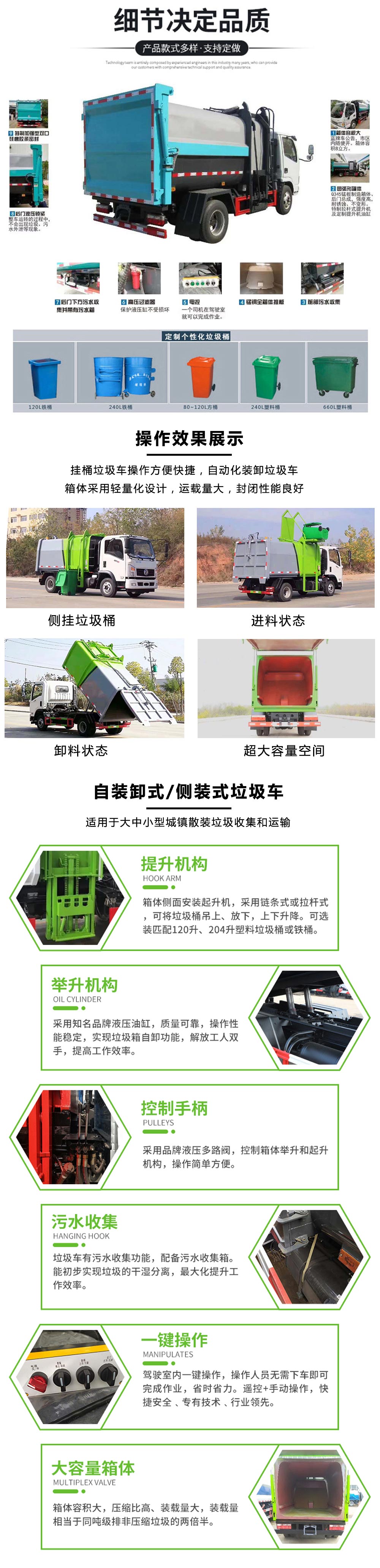 國六3方 藍牌福田祥菱 掛桶垃圾車